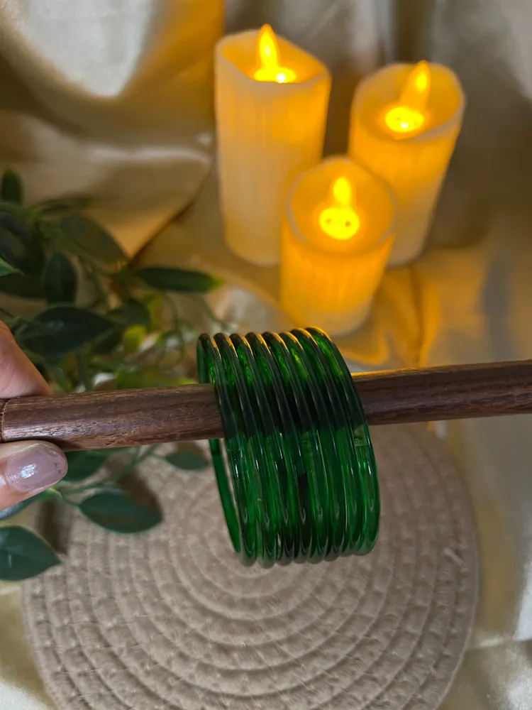 Jelly Bangles - Glass Bangles — Dark Green