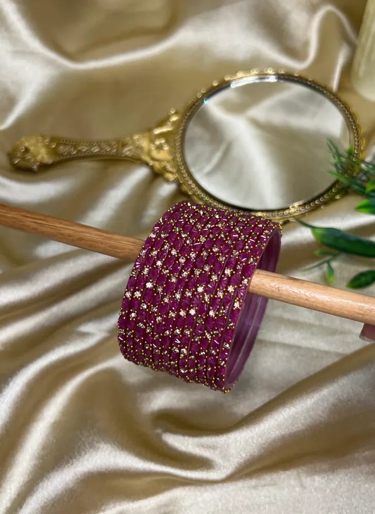 Phool Glass Bangle — Wine